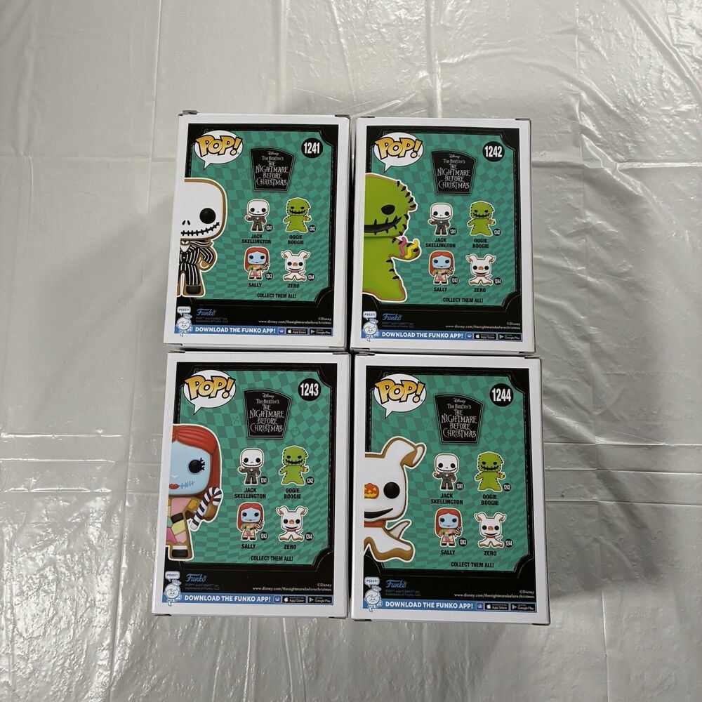 Lot Of 4 Funko Pops Nightmare Before Christmas Jack Sally Oogie Zero 1241 - 1244 - Picture 3 of 6
